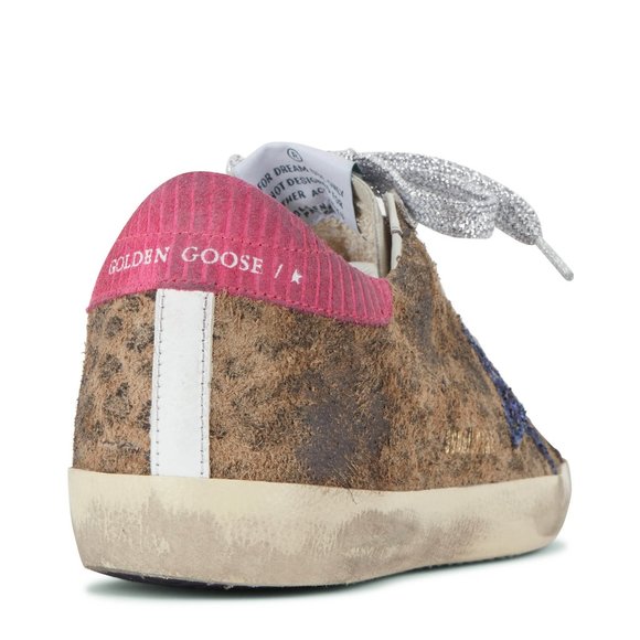 NIB Golden Goose Super-Star Leopard & Blue Glitter Star Sneaker, 37 - Picture 2 of 12